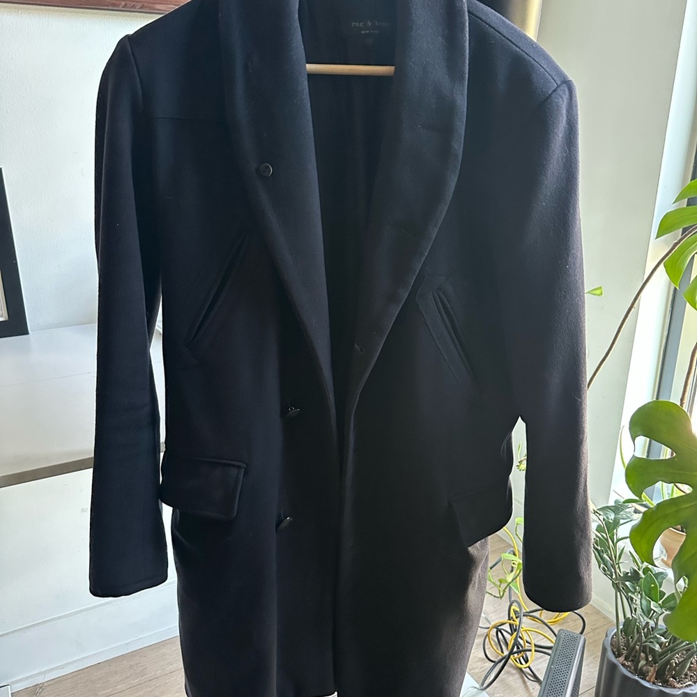 Rag & Bone Men's Navy Wool Coat